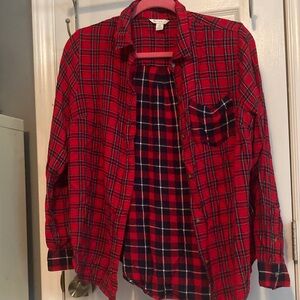 Est 1946 Stylish Red and Black Plaid Shirt Size M